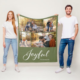 Moderne vrolijke scriptfamilie aangepaste foto fleece deken