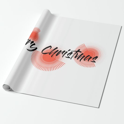 Moderne, vrolijke, speelse design "prettige kerst" cadeaupapier (Uitgerold)