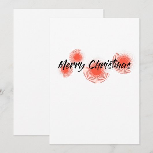 Moderne, vrolijke, speelse design "prettige kerst" feestdagenkaart (Voorkant / Achterkant)