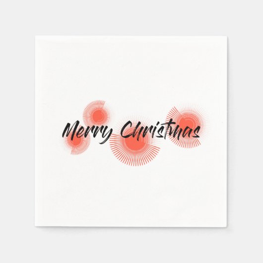 Moderne, vrolijke, speelse design "prettige kerst" servet (Voorkant)