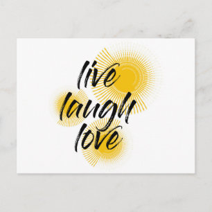 Moderne, vrolijke, trendmatige design Live Laugh L Briefkaart