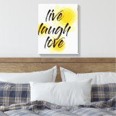 Moderne, vrolijke, trendmatige design Live Laugh L Canvas Afdruk (Insitu (Slaapkamer))