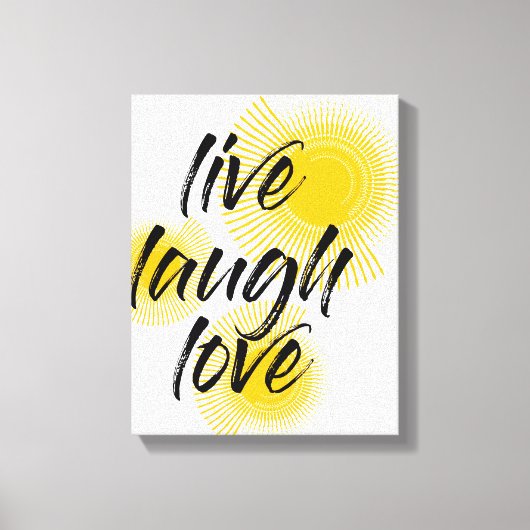 Moderne, vrolijke, trendmatige design Live Laugh L Canvas Afdruk (Voorkant)