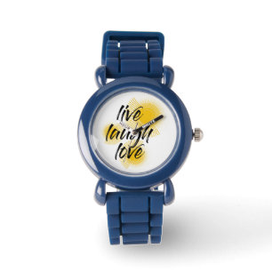 Moderne, vrolijke, trendmatige design Live Laugh L Horloge
