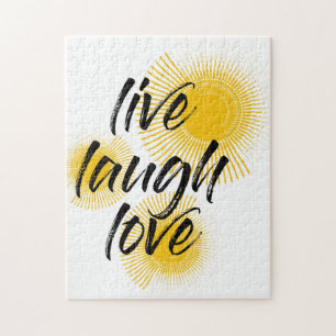 Moderne, vrolijke, trendmatige design Live Laugh L Legpuzzel