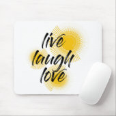 Moderne, vrolijke, trendmatige design Live Laugh L Muismat (Met muis)