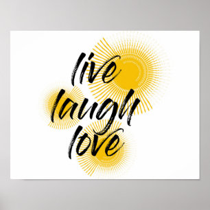 Moderne, vrolijke, trendmatige design Live Laugh L Poster