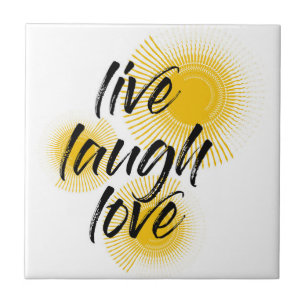 Moderne, vrolijke, trendmatige design Live Laugh L Tegeltje