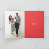 Moderne vrolijke typ elegant 2 foto Kerstmis  Feestdagen Kaart (Binnen)