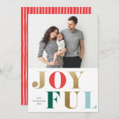 Moderne Vrolijke Type Foto Kerstmis Feestdagenkaart (Voorkant / Achterkant)