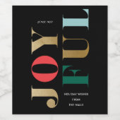 Moderne Vrolijke Type Kerstvakantie Wijn Etiket (Enkel label)