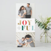 Moderne vrolijke vakantiefotokaart feestdagenkaart (Staand voorkant)