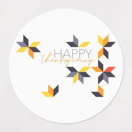 Moderne, vrolijke vormgeving van Prettig Thanksgiv Labels (Design 1)