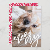 Moderne vrolijkheid met Chic Leopard Print Photo H Feestdagenkaart (Voorkant / Achterkant)