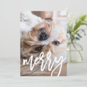 Moderne vrolijkheid met Chic Leopard Print Photo H Feestdagenkaart (Staand voorkant)