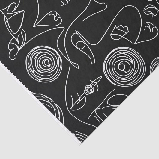 Moderne vrouw Abstract in lijn Tissuepapier (Detail)