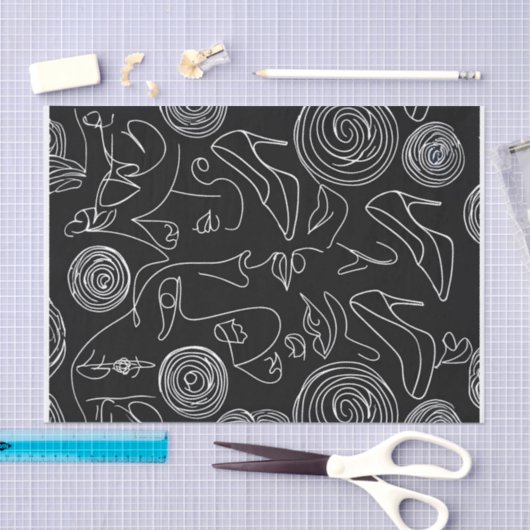 Moderne vrouw Abstract in lijn Tissuepapier (Craft)