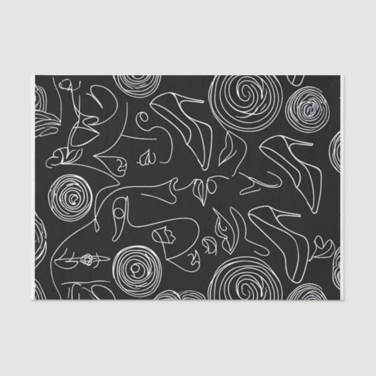 Moderne vrouw Abstract in lijn Tissuepapier (Voorkant)