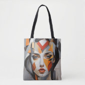 Moderne Vrouw Abstracte Geometrische Schilderen Ca Tote Bag (Voorkant)