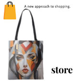 Moderne Vrouw Abstracte Geometrische Schilderen Ca Tote Bag