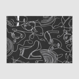 Moderne vrouw, Abstracte lijn Tissuepapier