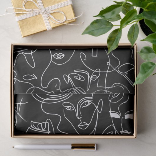 Moderne vrouw, Abstracte lijn Tissuepapier (Geschenk)