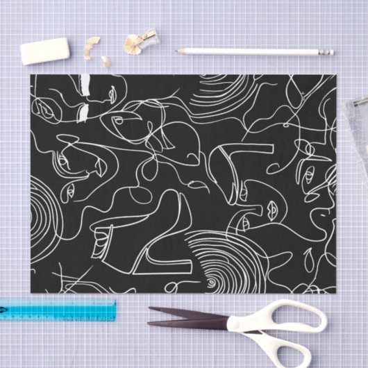 Moderne vrouw, Abstracte lijn Tissuepapier (Craft)