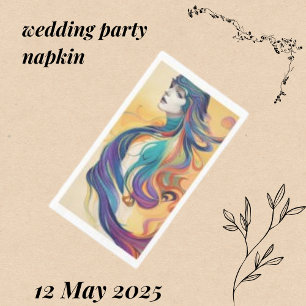 Moderne Vrouw Gezicht Avatar Gastenhanddoek Papier Servet