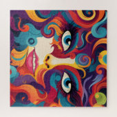 Moderne vrouw Levendige werveling van emoties Legpuzzel (Horizontaal)