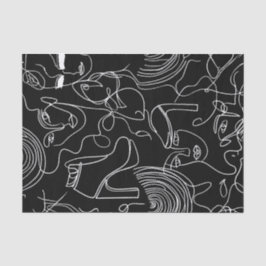 Moderne Vrouw, Lijn Abstract Tissuepapier