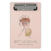 Moderne vrouw Makeup Artist Blush Pink Mini Klembord (Voorkant)