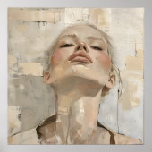 Moderne Vrouw Portret Schilderen Esthetische Muur  Poster (Voorkant)