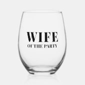 Moderne vrouw van de partij Bachelorette Party Wijnglas Zonder Voet (Voorkant)