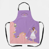 Moderne  Vrouw Zoete Bakkerij Diensten Paarse Schort (Voorkant)