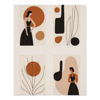 Moderne Vrouwelijke Balans II | Abstracte Vrouw Ge Perfect Poster