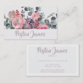 Moderne vrouwelijke bloemen visitekaartje (Voorkant / Achterkant)