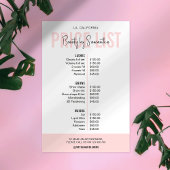 Moderne Vrouwelijke Blush Roze Beauty Salon prijsl Poster