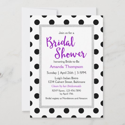 Moderne Vrouwelijke Chic Stippen Bruidsmeisjesfees Kaart (Voorkant)