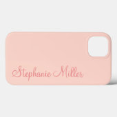 Moderne Vrouwelijke Effen Zachte Roze Script Aange Case-Mate iPhone Case (Achterkant (horizontaal))