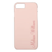 Moderne Vrouwelijke Effen Zachte Roze Script Aange Case-Mate iPhone Case (Achterkant)