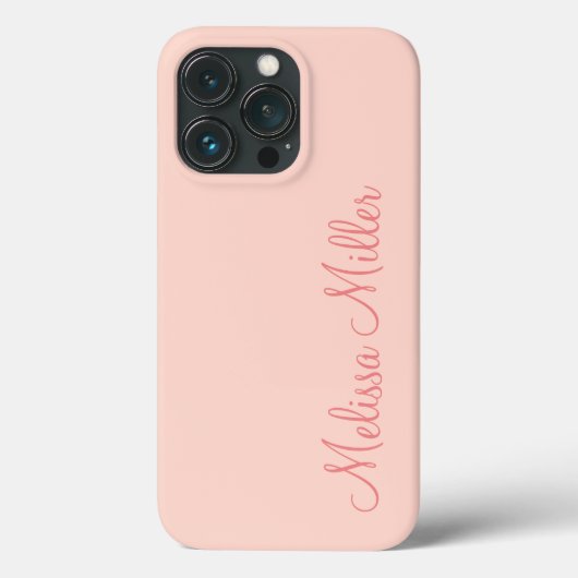 Moderne Vrouwelijke Effen Zachte Roze Script Aange Case-Mate iPhone Case (Achterkant)