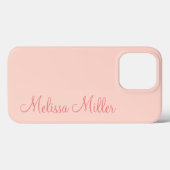 Moderne Vrouwelijke Effen Zachte Roze Script Aange Case-Mate iPhone Case (Achterkant (horizontaal))