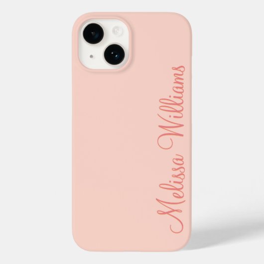 Moderne Vrouwelijke Effen Zachte Roze Script Aange Case-Mate iPhone Case (Achterkant)