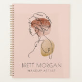 Moderne vrouwelijke kunstenaar Blush Pink Business Planner (Voorkant)