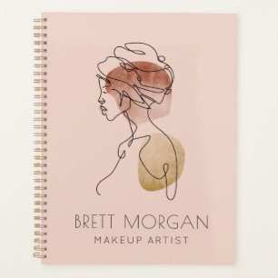 Moderne vrouwelijke kunstenaar Blush Pink Business Planner