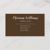 Moderne vrouwelijke professionele blauw en bruin visitekaartje (Achterkant)