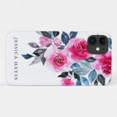 moderne vrouwelijke Waterverf met Jouw naam Case-Mate iPhone Case (Achterkant (horizontaal))