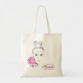 Moderne vrouwelijke Zwarte Witte Roze Chic Mode Me Tote Bag (Voorkant)