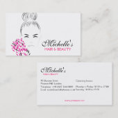 Moderne vrouwelijke Zwarte Witte Roze Chic Mode Me Visitekaartje (Voorkant / Achterkant)