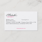 Moderne vrouwelijke Zwarte Witte Roze Chic Mode Me Visitekaartje (Achterkant)